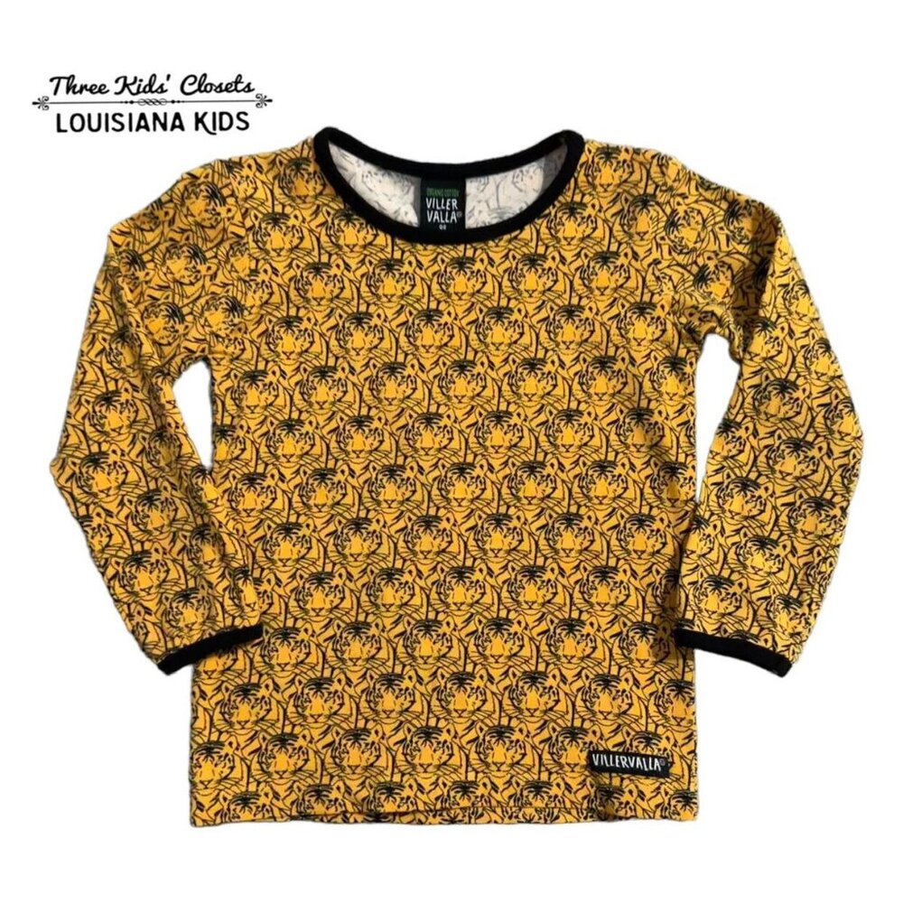 Villervalla Sz 98 (3Y) Orange & Black Tiger Shirt